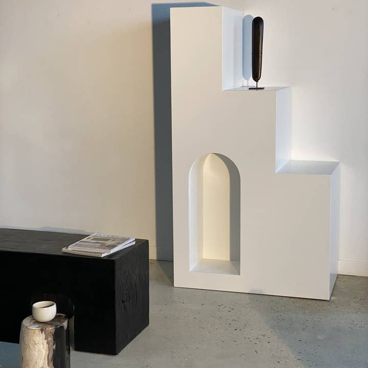 Office Objets - Wholesale Bench - Solid monoxyle wooden bench with sculpted base in 3 arches - Black color144