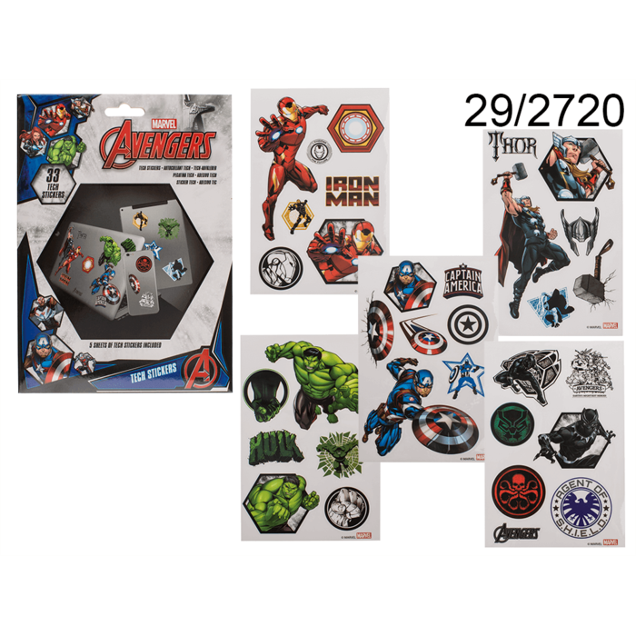 Out of the blue KG - Wholesale Sticker - Tech Stickers Set, Avengers (Heroes),0