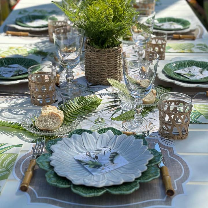 C SQUARED DESIGN - Wholesale Placemat - VINTAGE FRAME PINK BURLAP TEXTURE LOOK PLACEMAT10