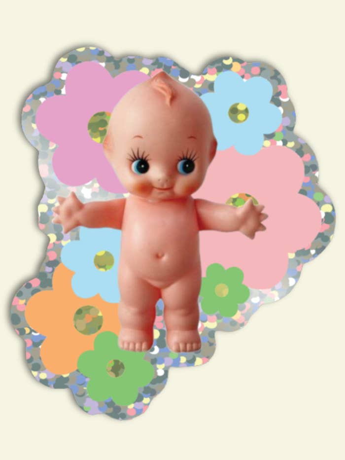 Adesivo in vinile glitterato Kewpie Baby per la vendita all'ingrosso da parte di Shellflower