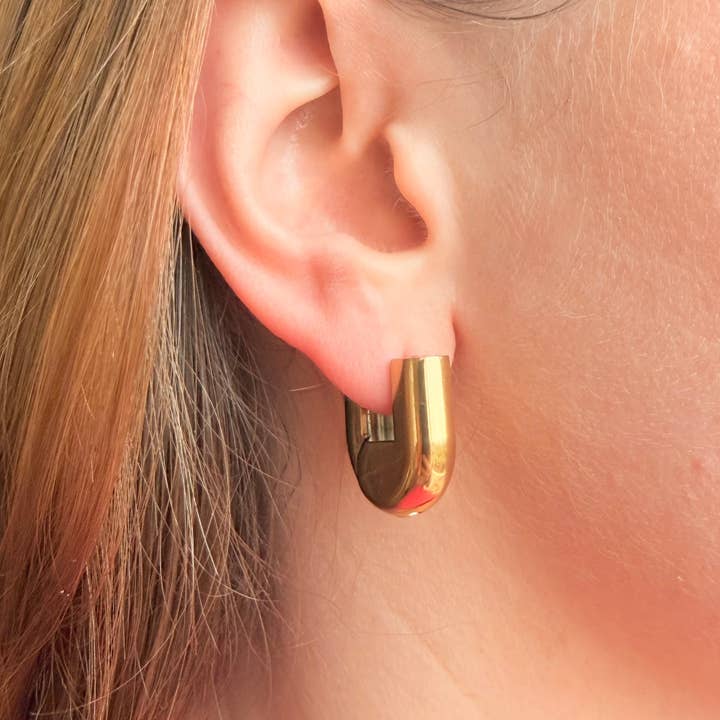 Everyday Gold Lock Hoops for wholesale by Little Nell Jewellery