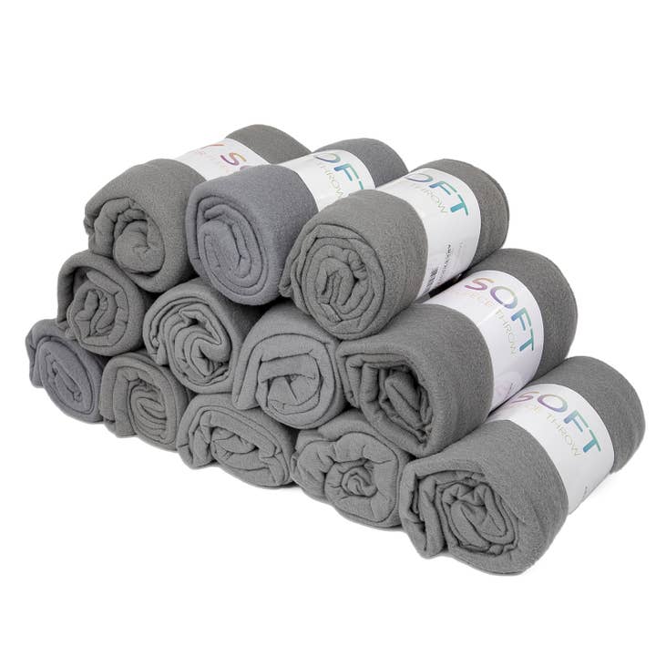 Arkwright Home - Wholesale Throw Blanket - Soft Polar Fleece Throw Blankets, Color Options