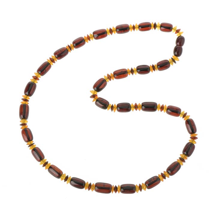 Kirsebær & citron poleret rav halskæde til mænd for engroshandel hos The Natural Amber