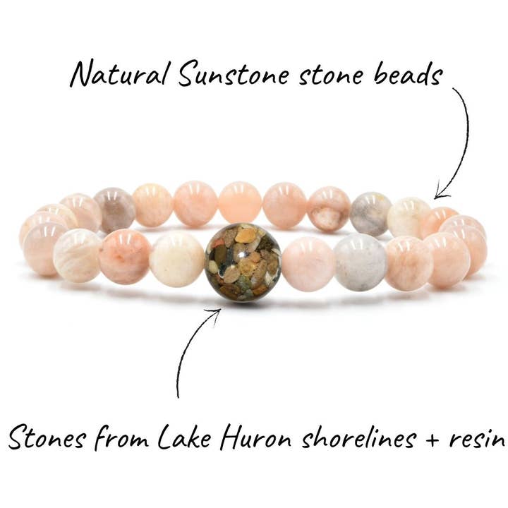 Homes Bracelets - Wholesale Beaded Bracelet - Wear a Real Piece of Lake Huron - Sunstone1