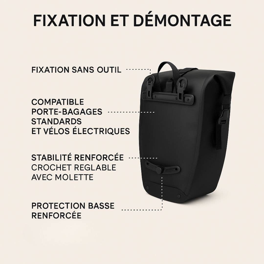 BADAWIN - Wholesale Biking Accessories - Hind Blue 25/30L 2in1 Luggage Bike Bag 7