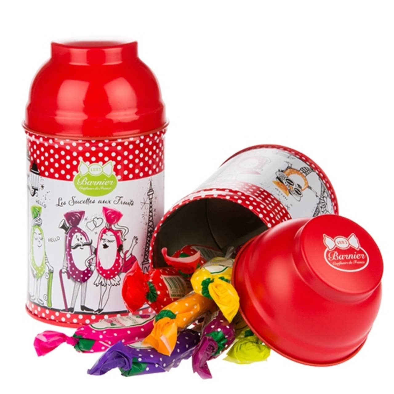 The French Farm - Wholesale Lollipop - Bonbons Barnier Fruit Lollipops in Parisian Gift Tin 5.6oz0