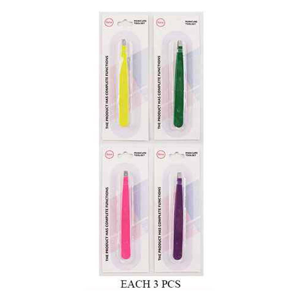 Sensibling Corp. - Wholesale Tweezers - 12PCS - Slant Tip Tweezers1