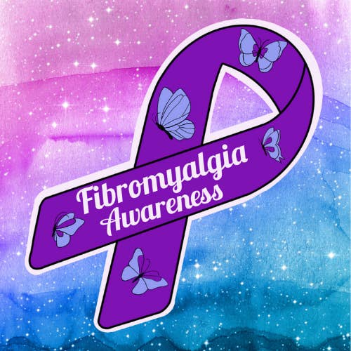 Fibromyalgia Awareness Sticker for wholesale by Blonde owl designs