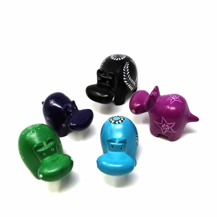 Hippos en pierre à savon - Grand 4 pouces pour la vente par Global Crafts