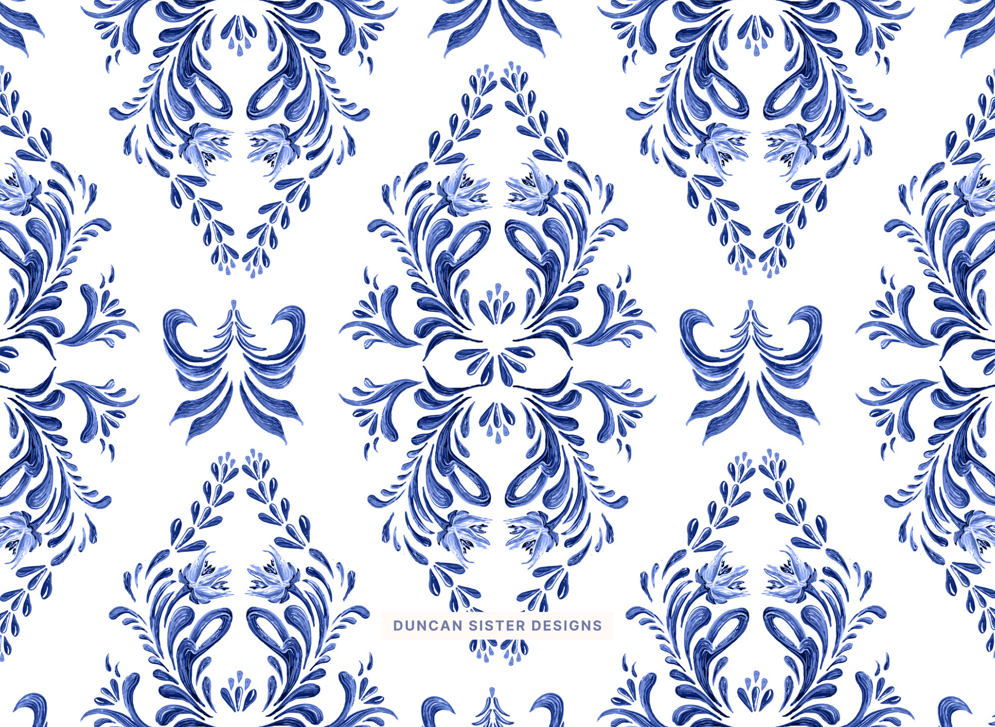 Duncan Sister Designs - Wholesale Stationery/Notecard Set - Blue and White Notecards – Set of 8, USA Made2