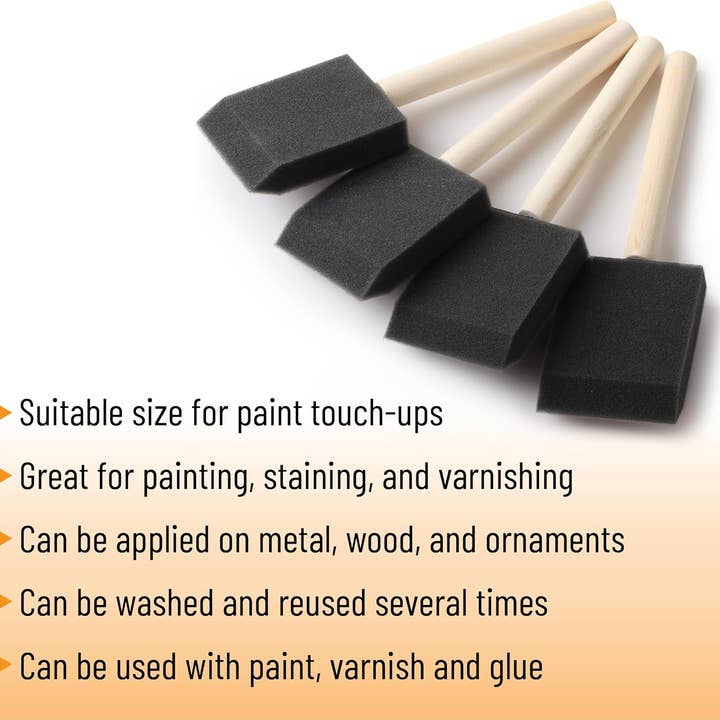 Bates Choice - Wholesale Paint/Wax Brush - Bates- Foam Paint Brushes, 2-Inch, 16 Pack3