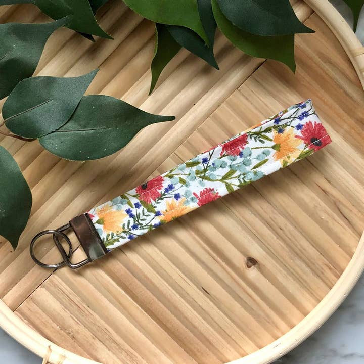 Wildflower Print Fabric Wristlet Keychain, Key Fob for wholesale by MDStickerShop