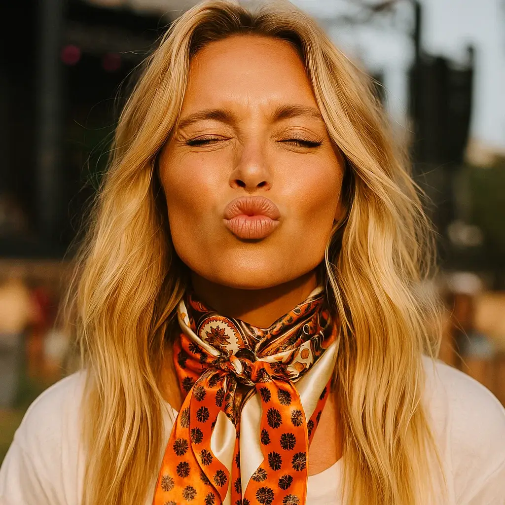 Rodeo Drive - Vente Écharpe – unisexe - Chiffon/écharpe en cachemire géant orange et crème, 35 x 35 po, WR10280