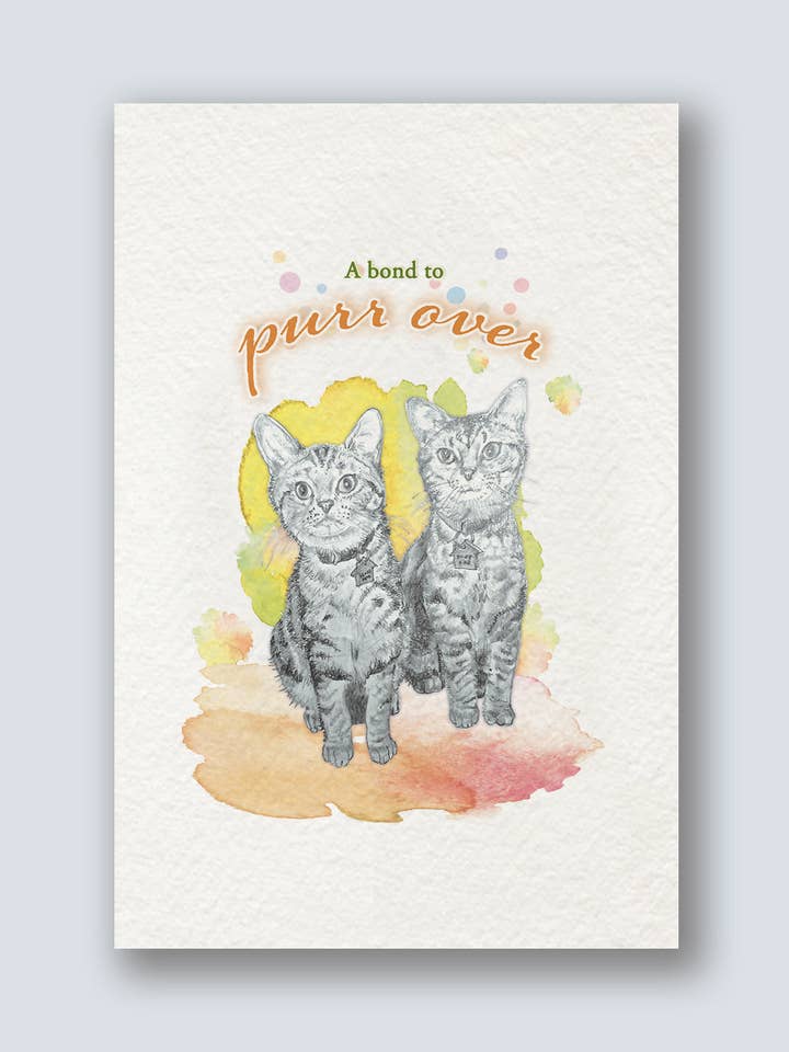 Carte de vœux d'amitié - A Bond to Purr Over pour la vente par Benji's of Brooklyn