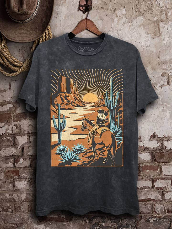 Western Way of Life Graphic Top for wholesale by Lotus Fashion Collection