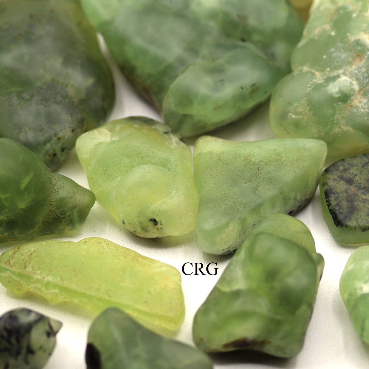 Crystal River Gems LLC – Pedra/cristal espiritual por atacado – Lote de 450 g de prehnita bruta lisa, sem polimento, do Mali1