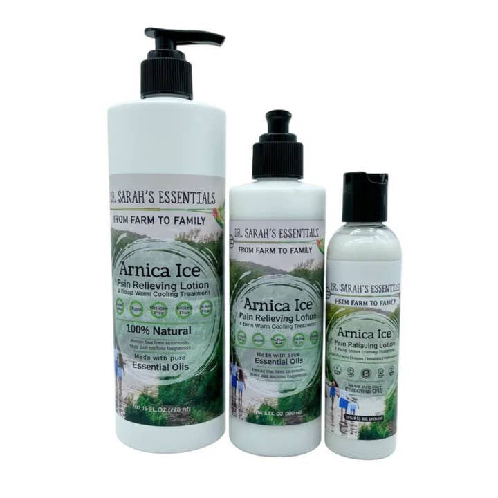 Arnica Ice Lotion (Deep Warm Cooling Treatment) for wholesale by Dr. Sarah's Essentials LLC