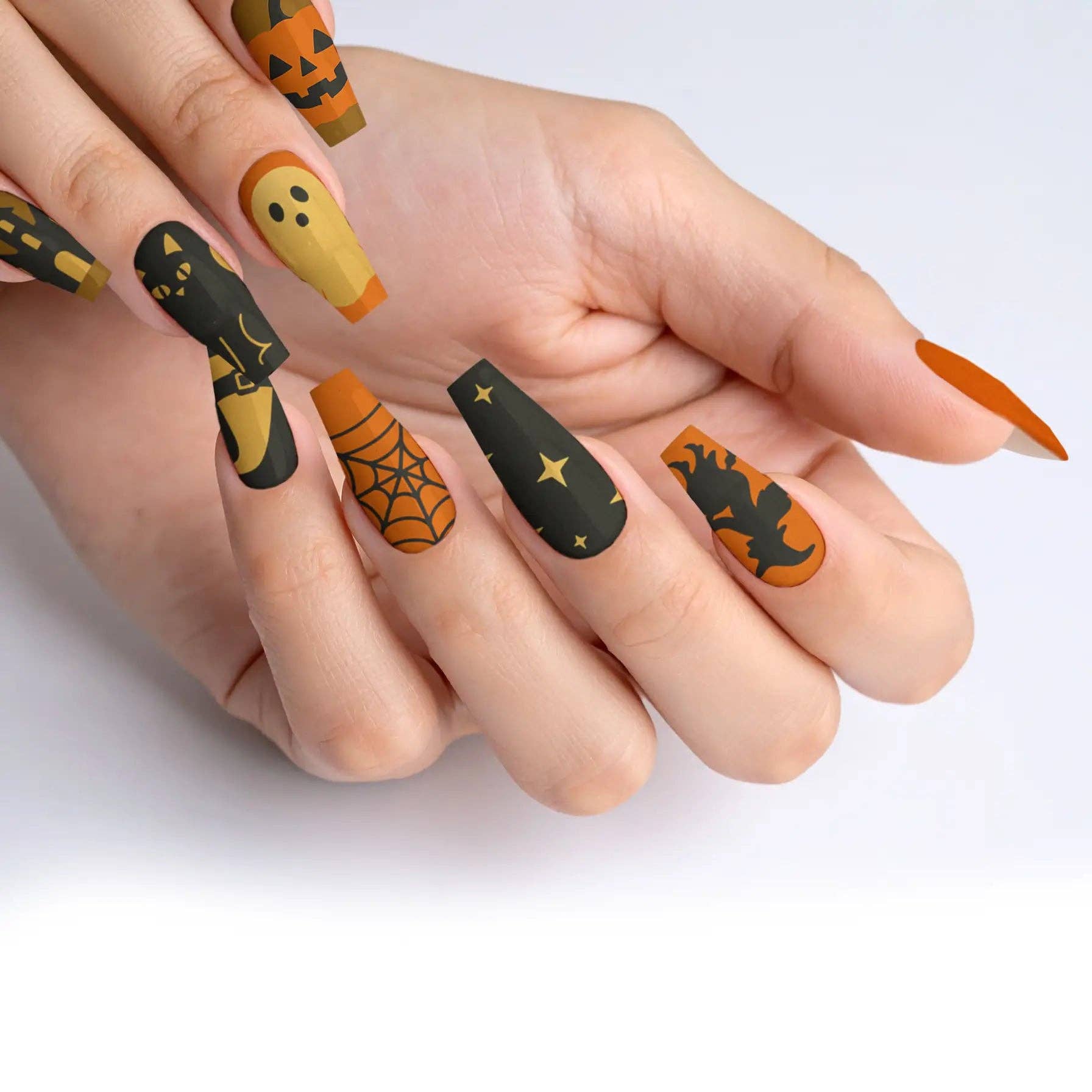 FYNE BODY - Wholesale Press-on/fake nails - Ghoul's Gold Glamour Halloween Press-On Nails9