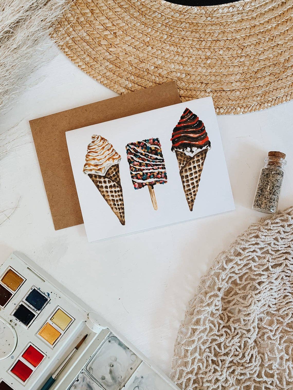 MacaelaMade – wholesale Everyday greeting card – Ice Cream Waffle Cone Card3