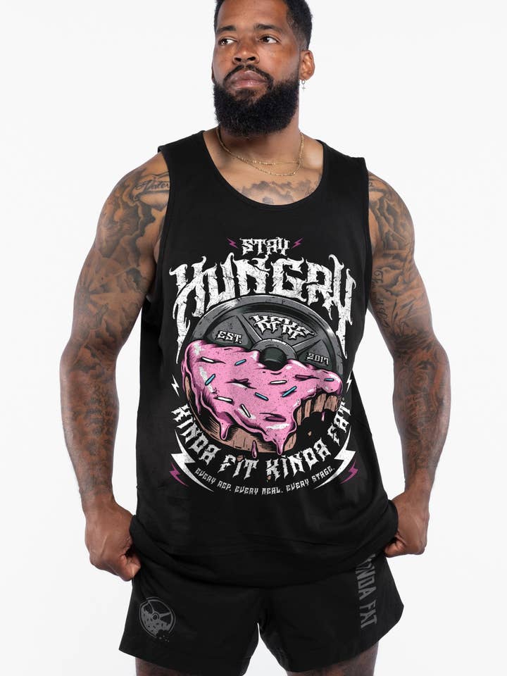 Eisen-Donut-Tanktop für den Großhandel von Kinda Fit Kinda Fat