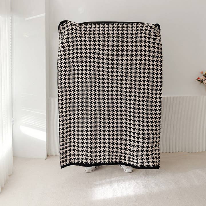 ACCITY - Wholesale Throw Blanket - VERSATILE HOUNDSTOOTH KNITTED WOOL THROW BLANKET_CWMM2386