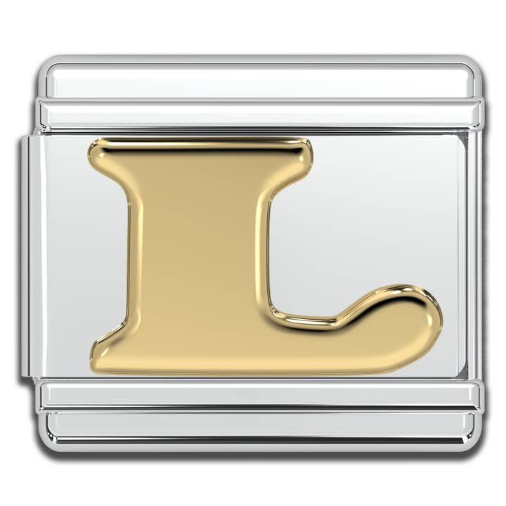 Natalia - Wholesale Individual Charm/Pendant - Italian Charm Letters A-Z - 9mm Gold Bracelet Charms8
