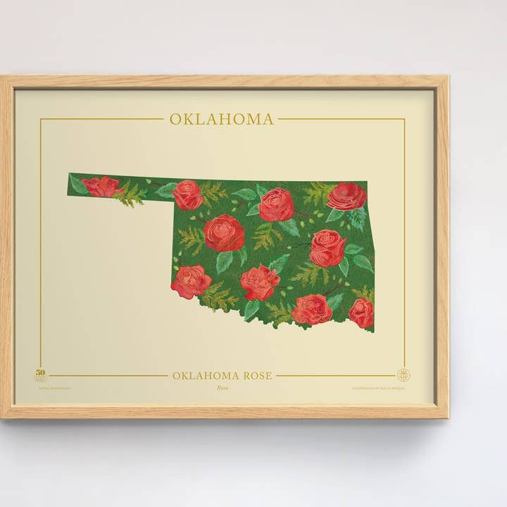 Oklahoma Native Botanicals Print för wholesale av 50 States of Beauty