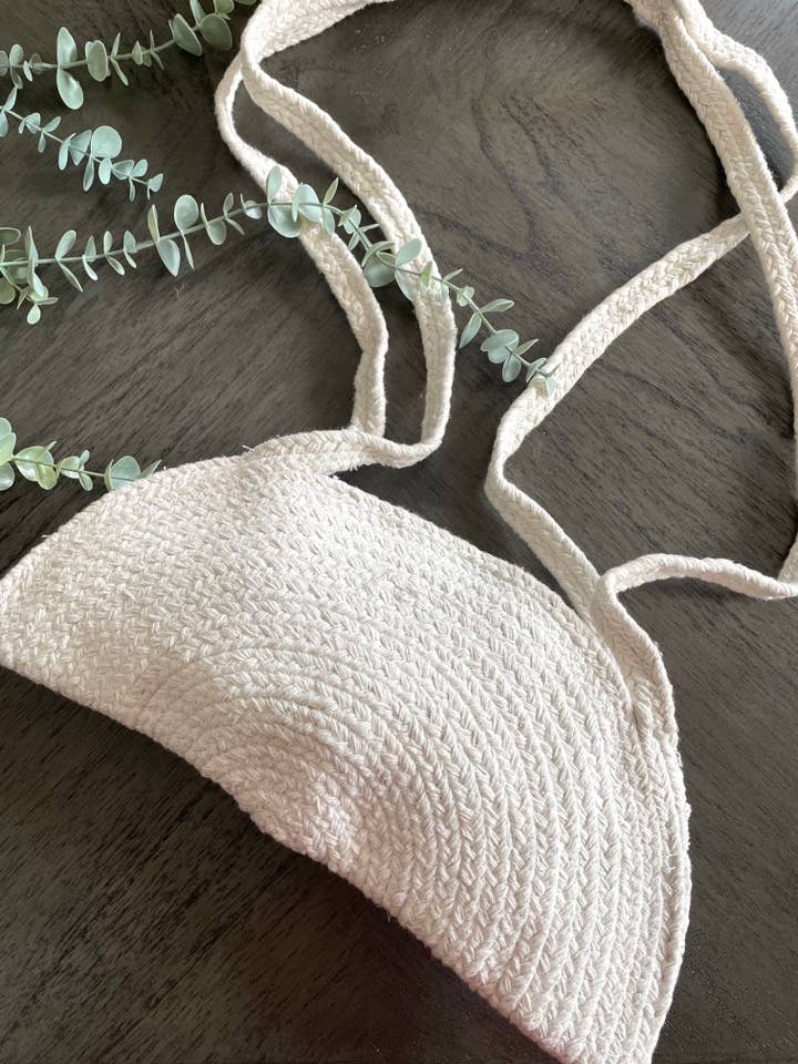 Hvid halvcirkel unik boho taske, lang snorpose for engroshandel hos ANJI