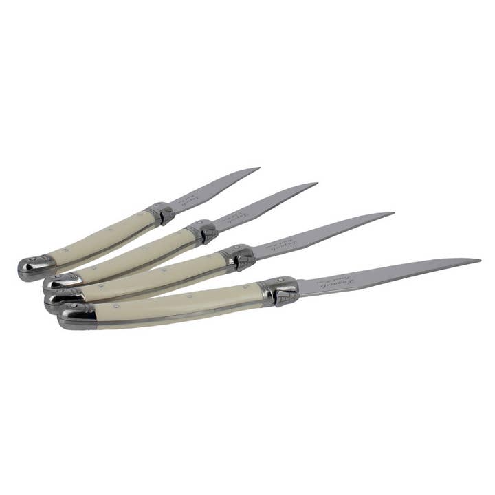 French Home - Wholesale Knife Set - French Home Laguiole Steak Knives, Set of 4, Faux Ivory