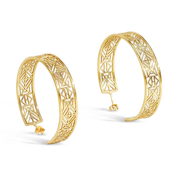 Elements Hoops Large - Brass for wholesale by I Am Rock