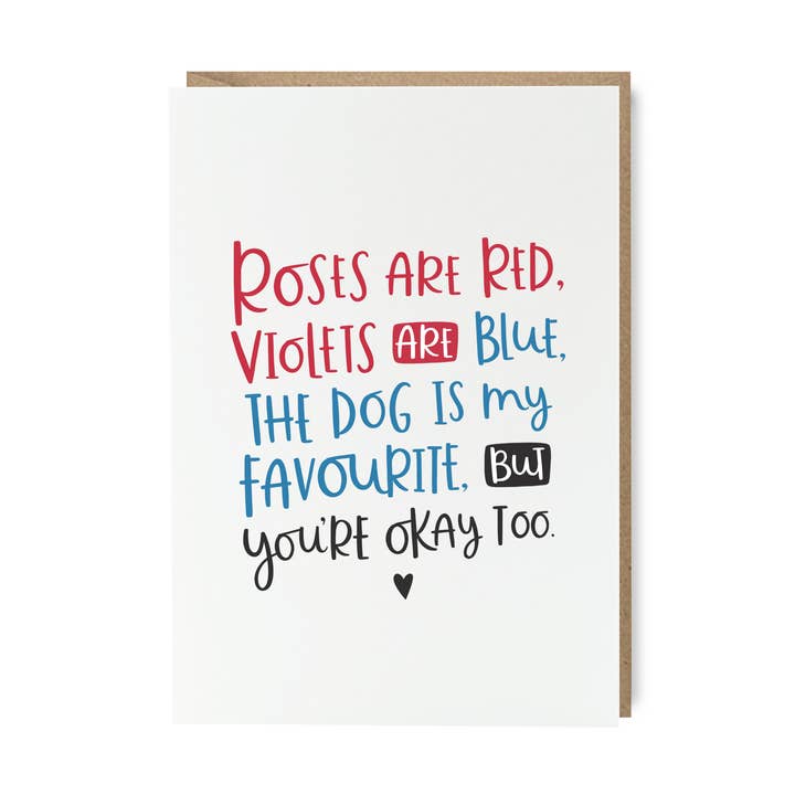 Abbie Imagine - Wholesale Love Card - The Dog is my Favourite Funny Anniversary Love Card 0