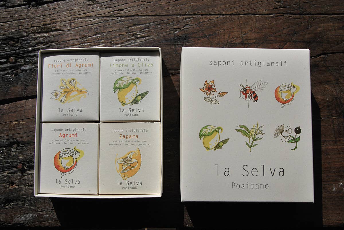 La Selva Positano Cosmetici Naturali – sabonete sólido por atacado – Caixa-presente com 4 sabonetes5
