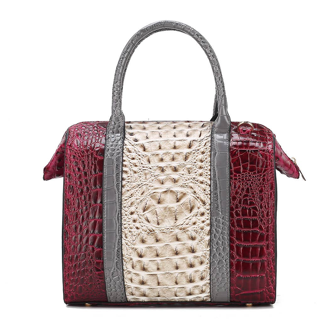 MKF Collection - Venta al por mayor Bolso con correa - Mujer - Bolso Ember de piel vegana con estampado de cocodrilo sintético para mujer4