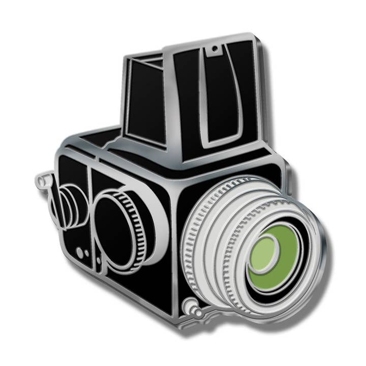 Medium Format Camera Enamel Pin for wholesale by Popcorn Custom Products