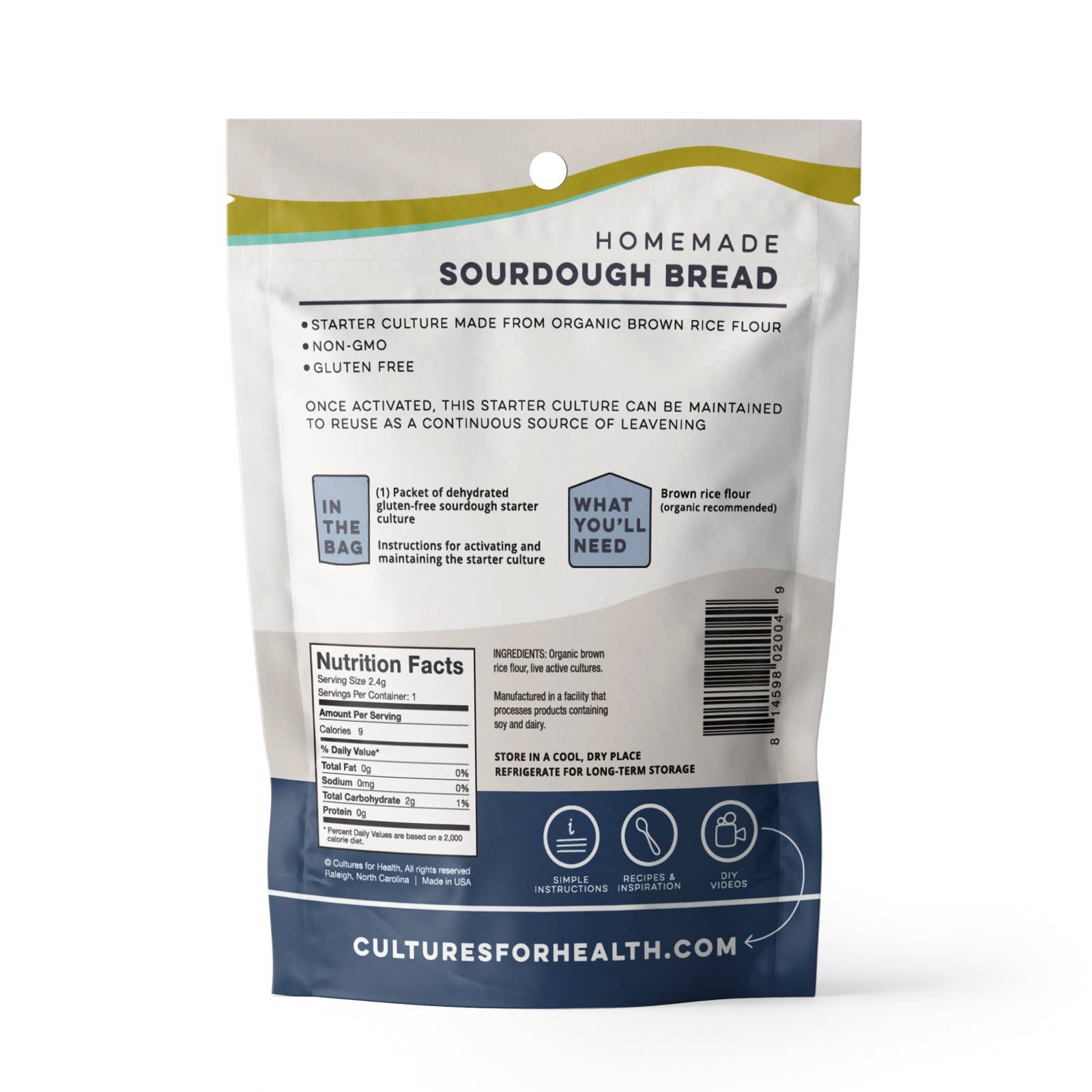 Cultures for Health - Vente Mélange pour pain - Levain sans gluten pour pain au levain1