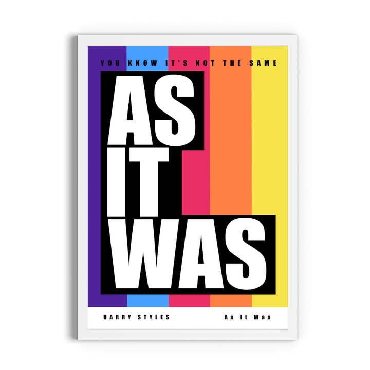 Harry Styles "As it Was" Lyric Print for wholesale by Selfcare Visuals