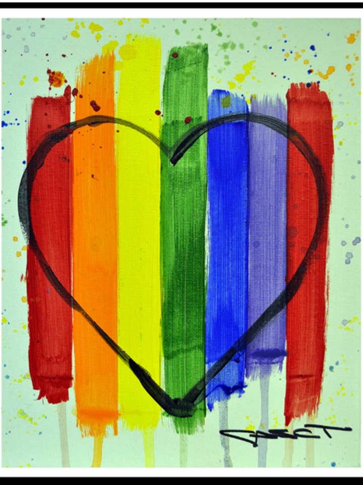 Pride Rainbow Heart Sticker for wholesale by Gascot Inc.