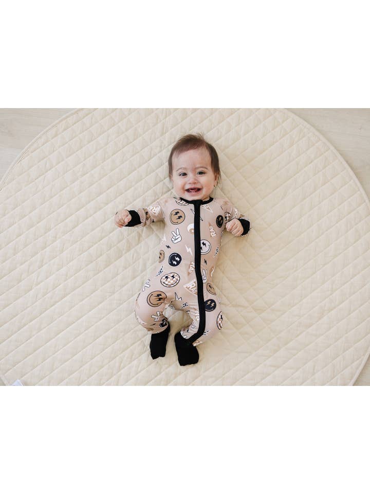 Lucky Panda Kids - Wholesale Jumpsuit - Baby - Bamboo Zip Romper | Latte Rad Vibes8