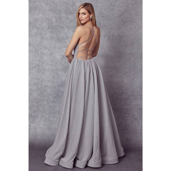 Juliet - Wholesale Gown - Women's - CRISS CROSS BACK BALL GOWN STYLE GLITTER PROM DRESS2