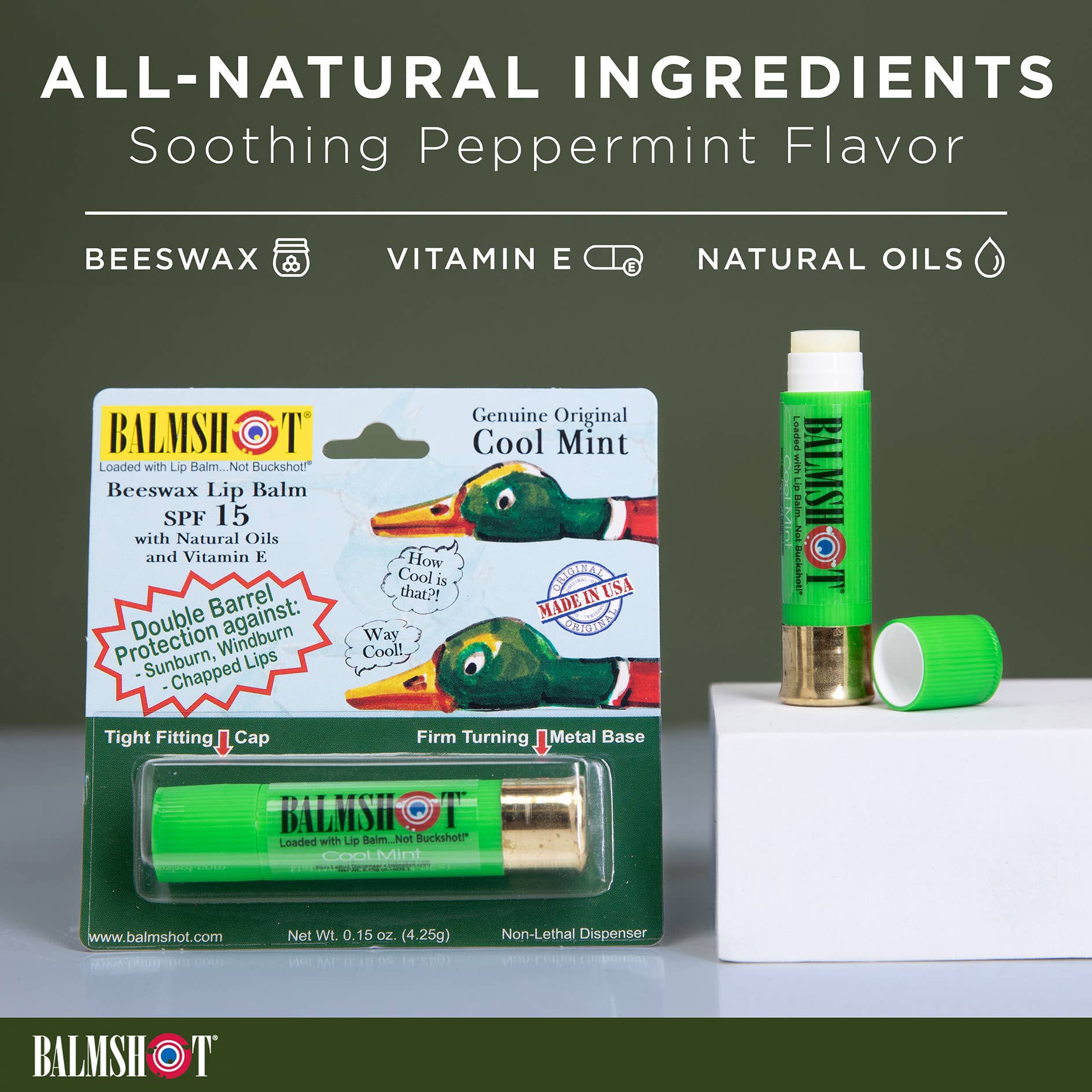 BALMSHOT Lip Balm - Wholesale Lip Balm - Cool Mint Beeswax Lip Balm3