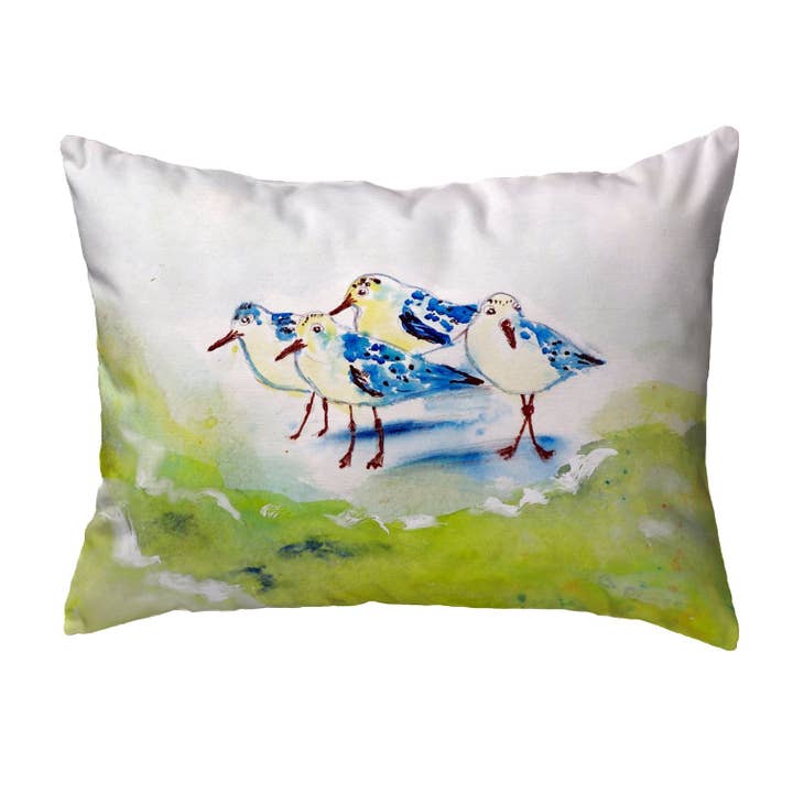 Green Sanderlings Pillow for wholesale by Betsy Drake Interiors