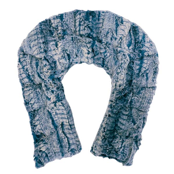 Luxury Heatable Shoulder Wrap- Lux Feathers Sky Fur for wholesale by Luxury Therapeutics