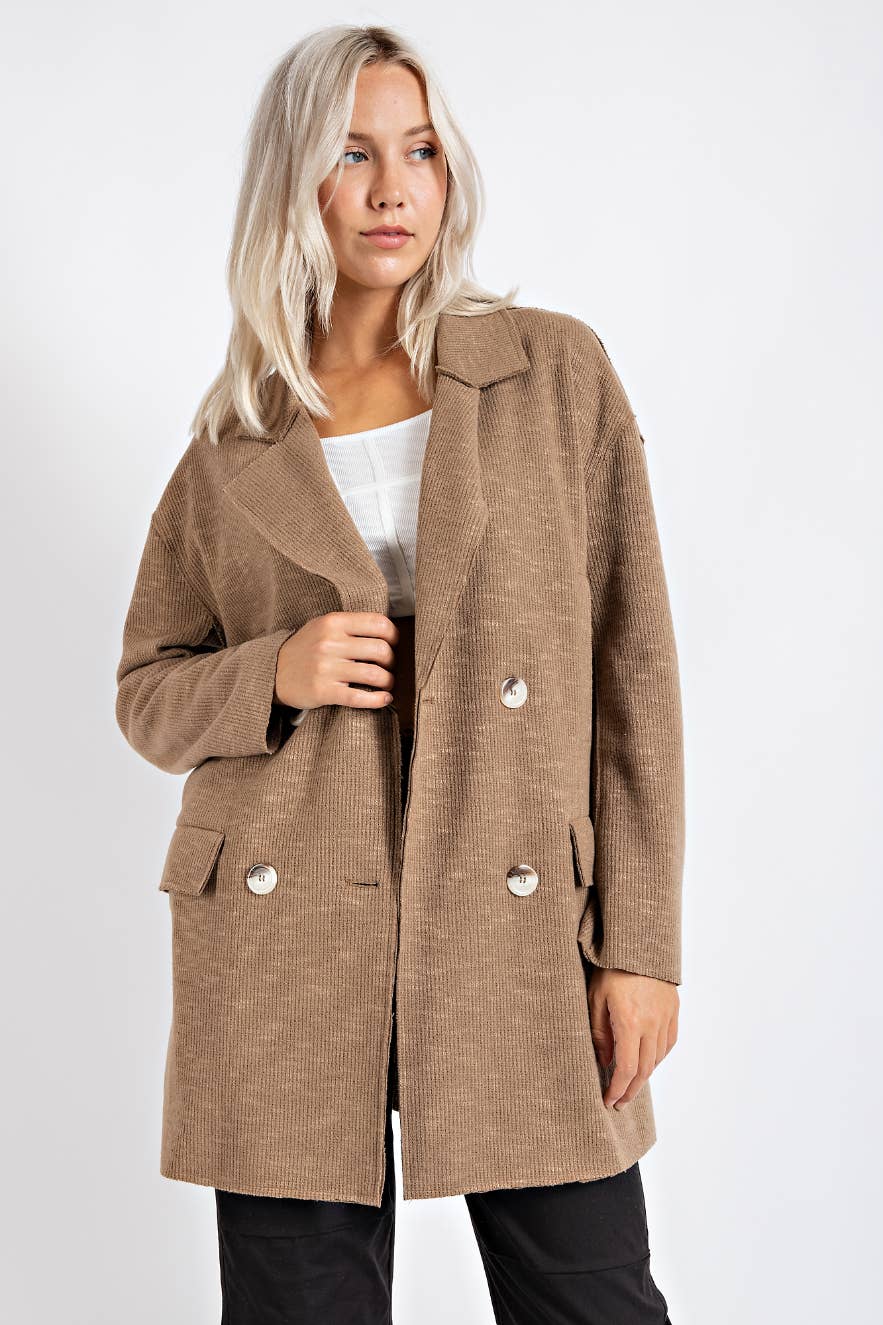 MOCHA Tj1760 Double Breasted Midi Coat for wholesale on Faire1