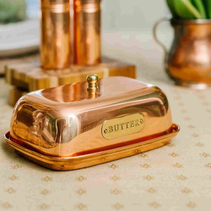 Copper Butter Dish for wholesale by Galley and Fen