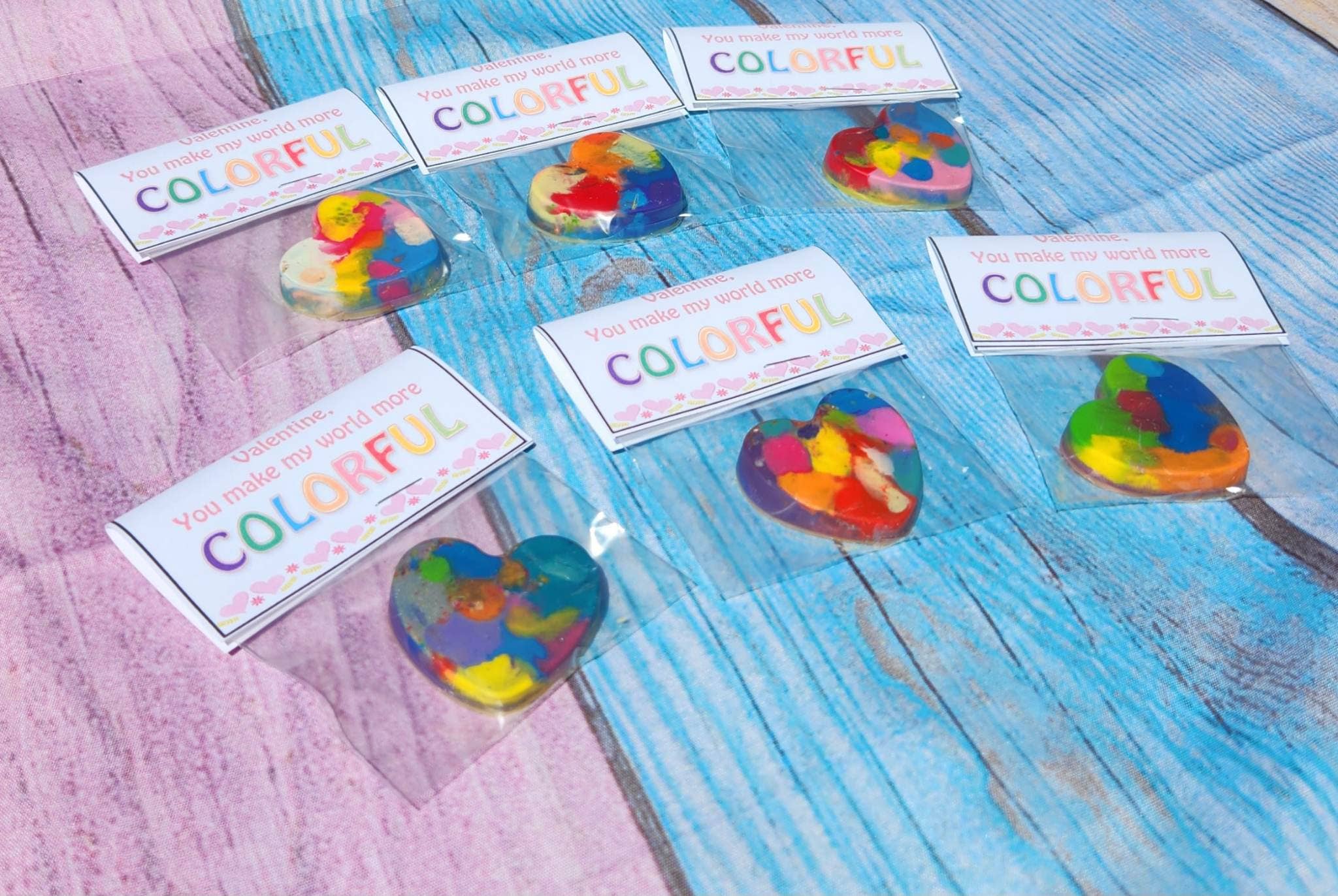 Snazzy Crayons – Engroshandel Gæstegave – Valentinsdag kort - Valentinsdag Crayon Hearts2