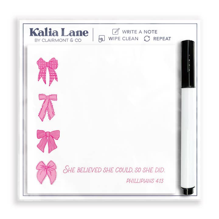 Desk Notes-Pink Bows She Believed She Could,Stocking Stuffer for wholesale by Clairmont & Co