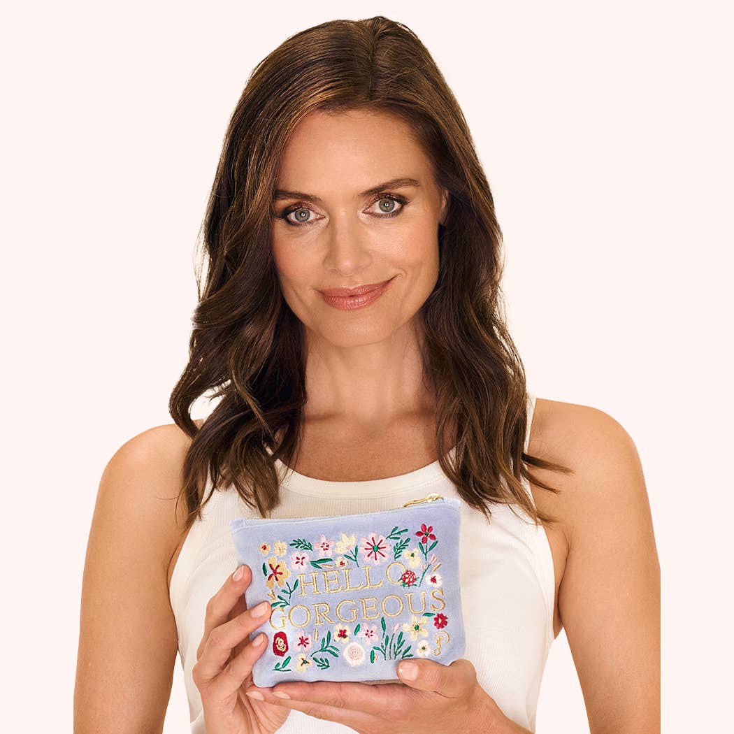 Powder Design - Europe - Wholesale Pouch - Women's - Velvet Mini Pouch - Hello Gorgeous - Denim1