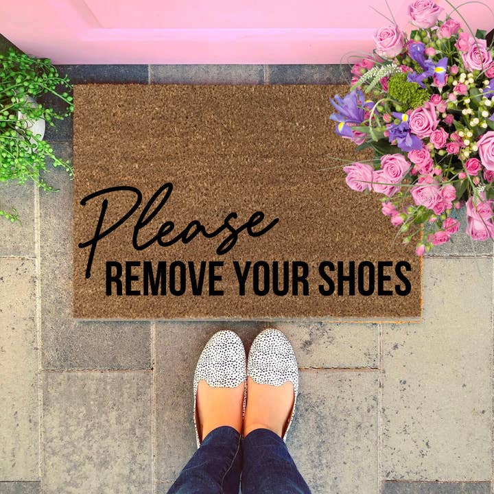 Paillasson Please Remove Your Shoes, style moderne pour la vente par Walk All Over Me Doormats