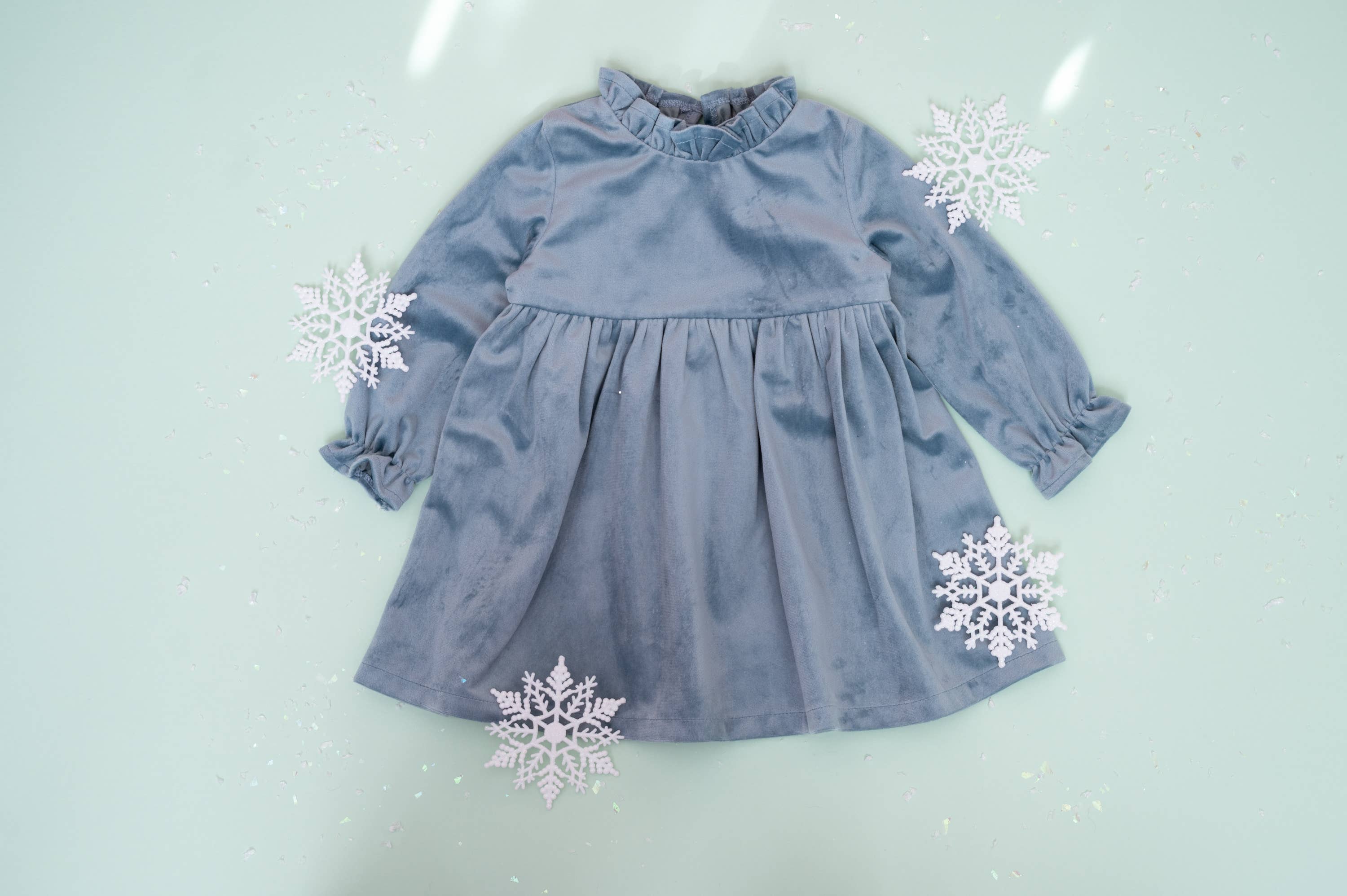 Strawberry Jam Kids - Vente Robe – enfant - Robe d'hiver en velours bleu pour bébés et petites filles de Noël8