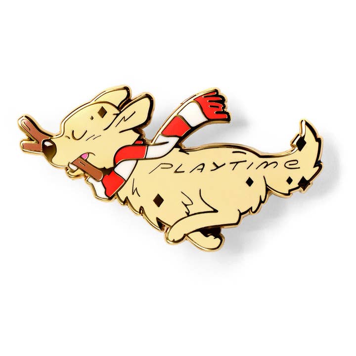 Alfinete de esmalte Playtime Golden Retriever, presente de dia dos pais por atacado de Flair Fighter